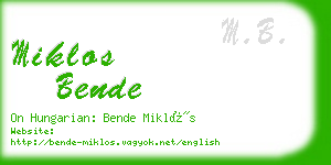 miklos bende business card